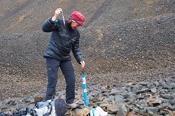 250x166 HanneAtBoreholeLarsbreenRockGlaciers 20160925a
