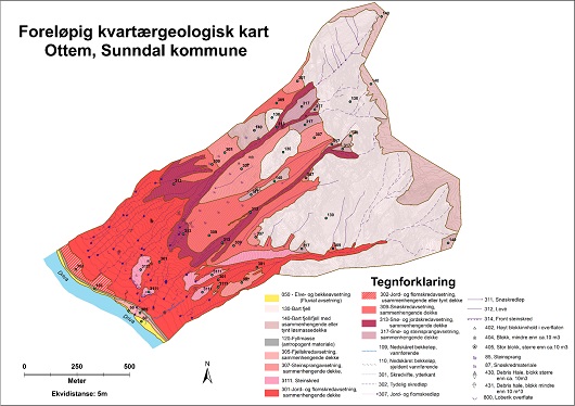 530x374 Figur 3 Foreløpig kvartærgeologsik kart Ottem
