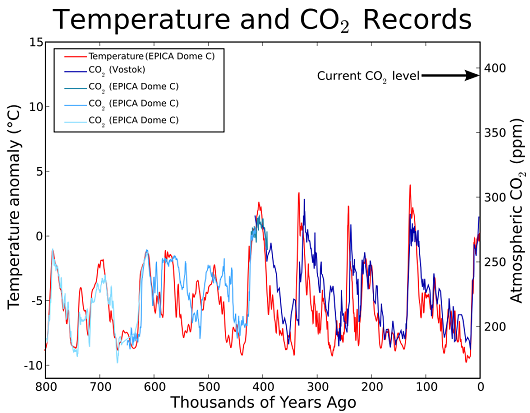 530x413 Co2 temperature records